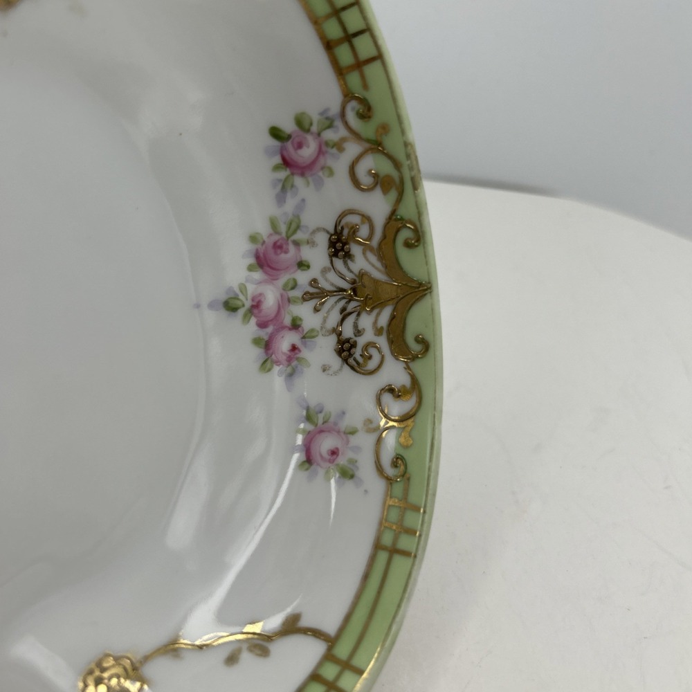Antique Nippon Cottagcore Hand Painted Porcelain Candy Dish Floral Gold Moriage - Picture 4 of 9